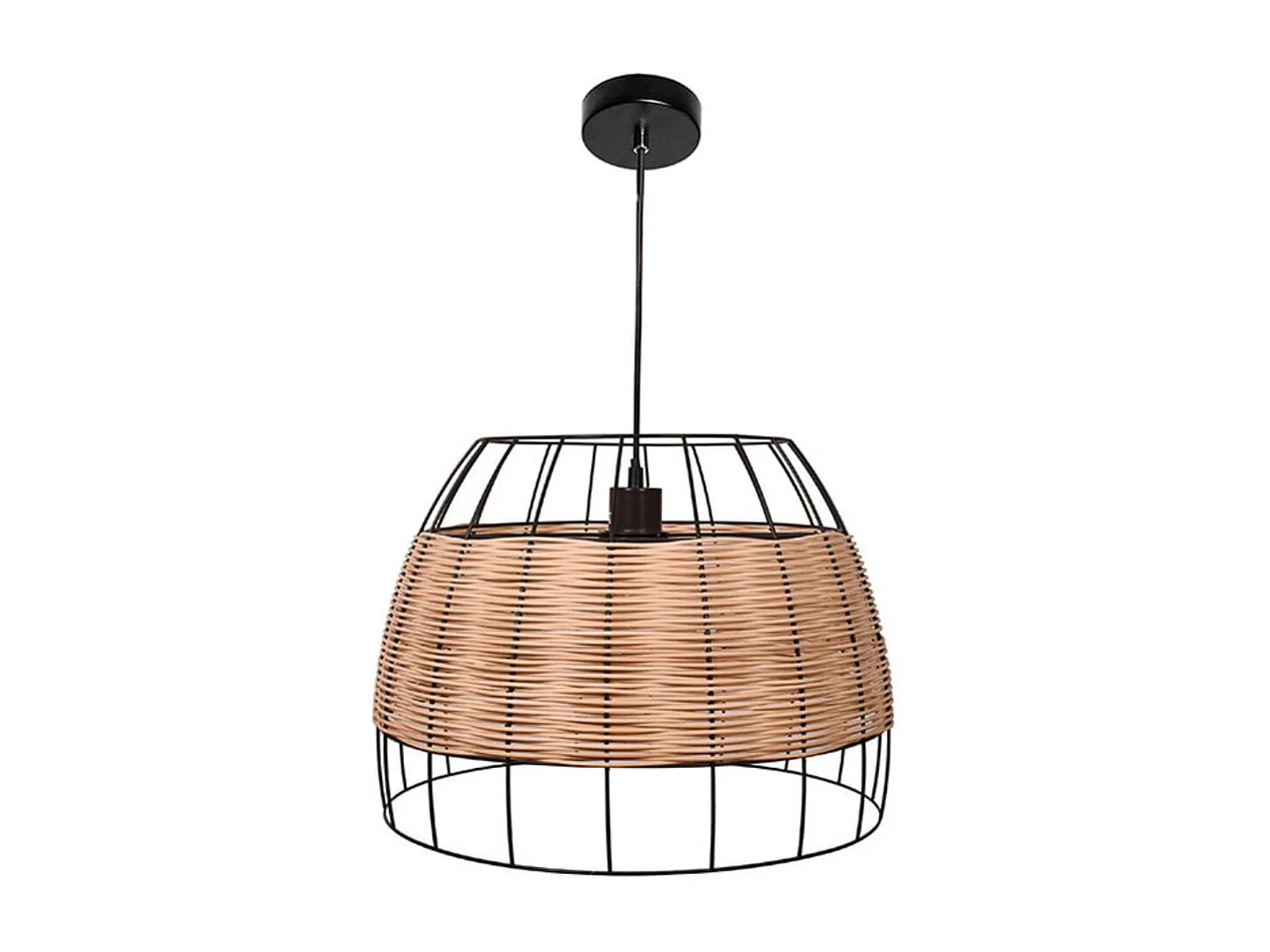 Lámpara de techo Sotero 60W colgante mimbre marrón/natural Ø42x181,5 cm