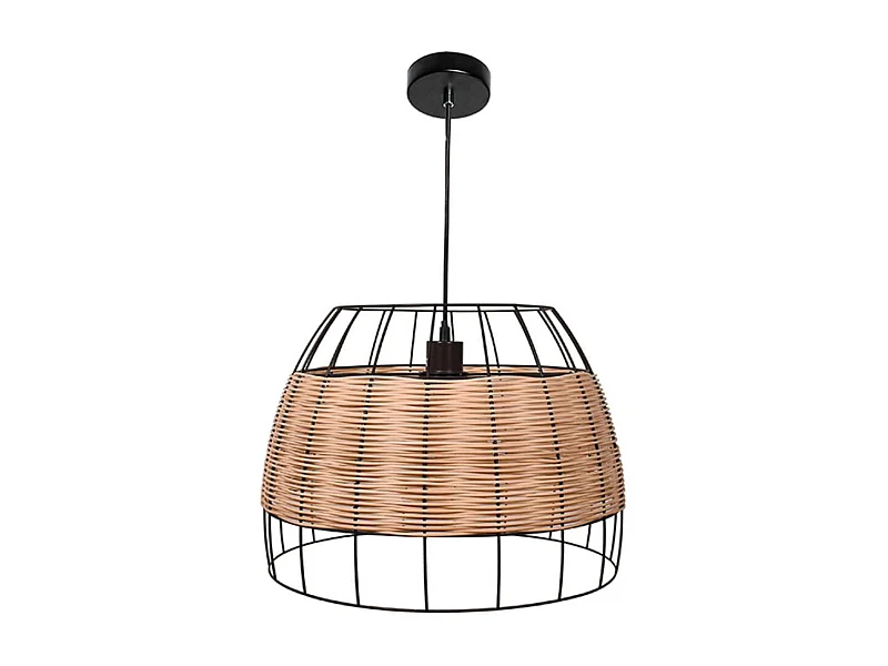 Lámpara de techo Sotero 60W colgante mimbre marrón/natural Ø42x181,5 cm