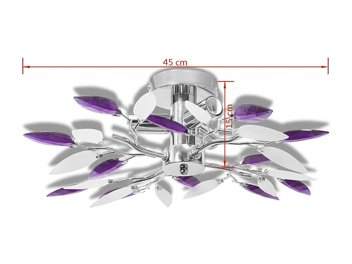 vidaXL Plafonnier et bras en forme de feuille Acrylique 3 ampoules E14