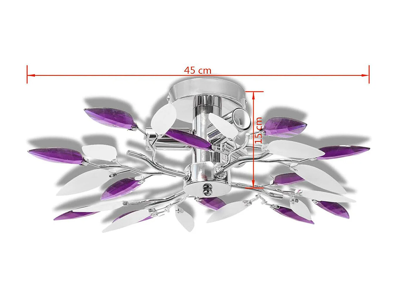 vidaXL Plafonnier et bras en forme de feuille Acrylique 3 ampoules E14