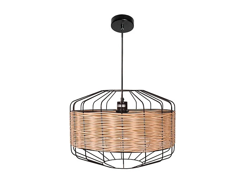 Lámpara de techo Solange Lumit  60W mimbre natural/marrón Ø45x 182 cm