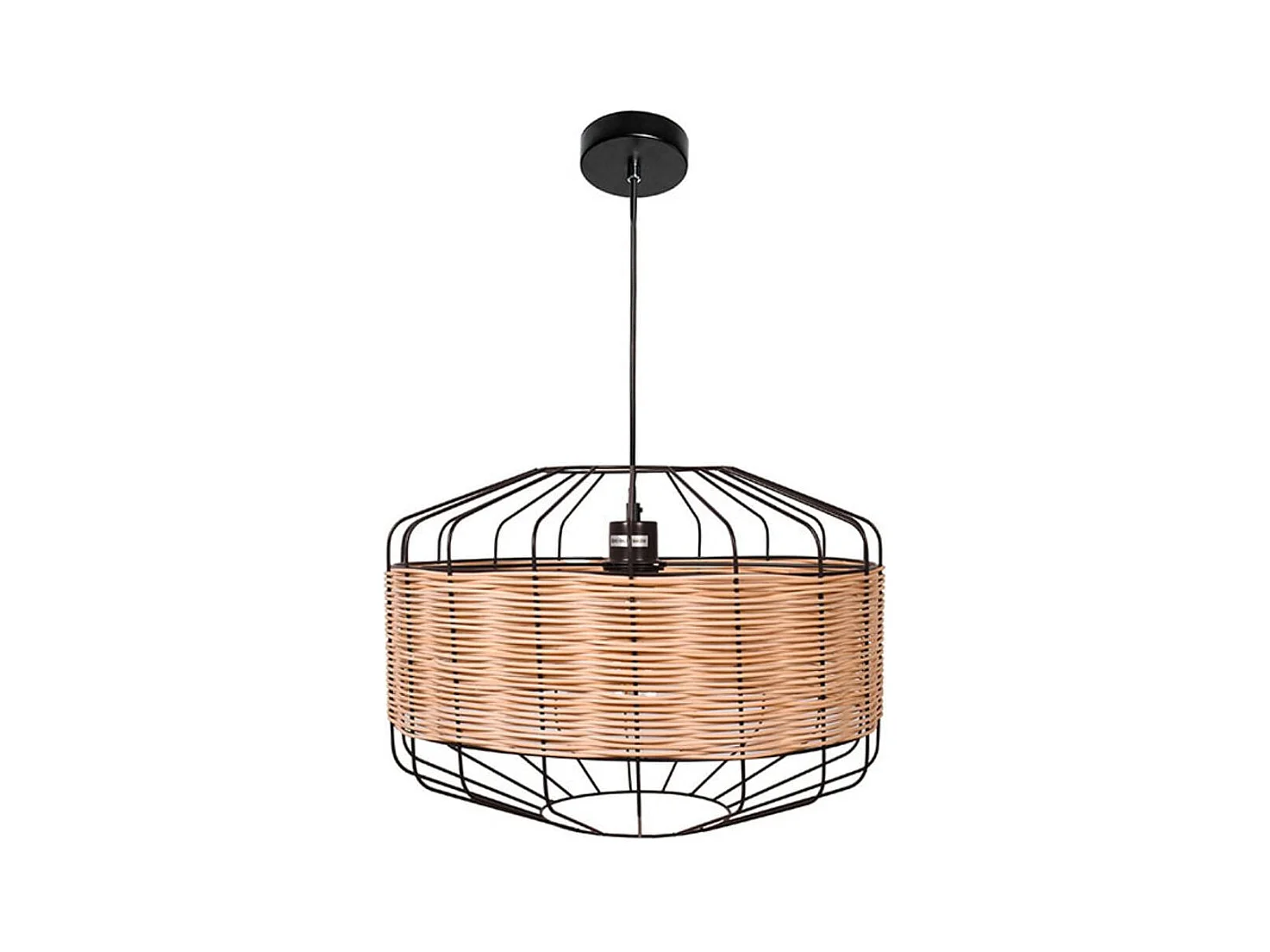 Lámpara de techo Solange Lumit  60W mimbre natural/marrón Ø45x 182 cm