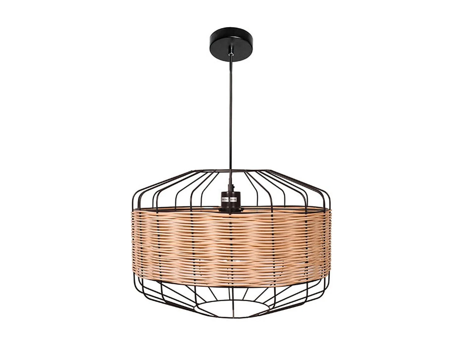 Lámpara de techo Solange Lumit  60W mimbre natural/marrón Ø45x 182 cm