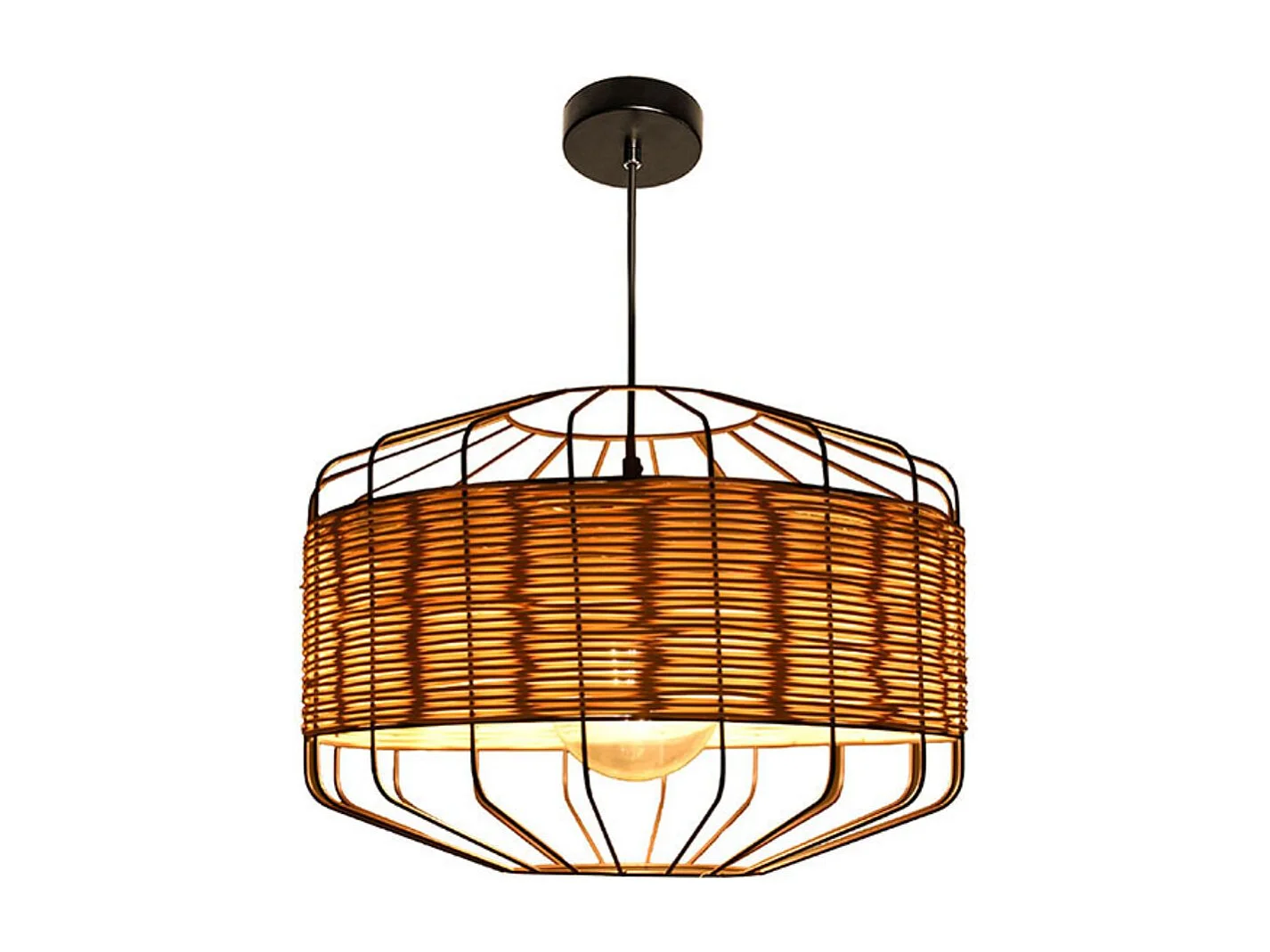 Lámpara de techo Solange Lumit  60W mimbre natural/marrón Ø45x 182 cm