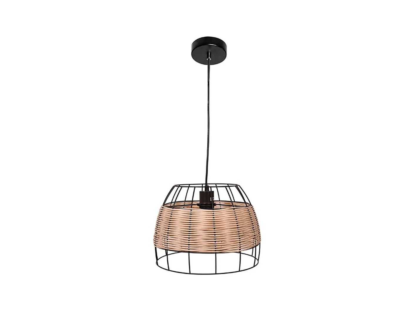 Lámpara de techo Sotero Lumit 60W colgante mimbre marrón/natural Ø32x176 cm