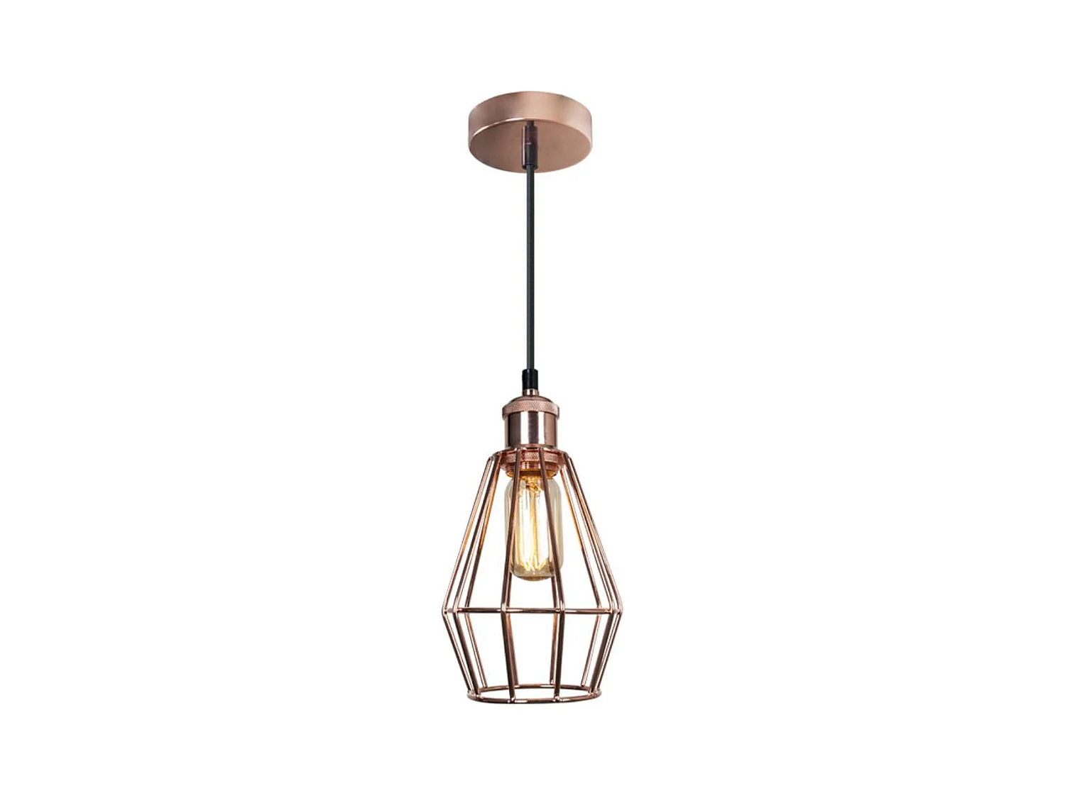 Lámpara de techo Conneticut Lumit 60W altura regulable cobre Ø13,5x24 cm