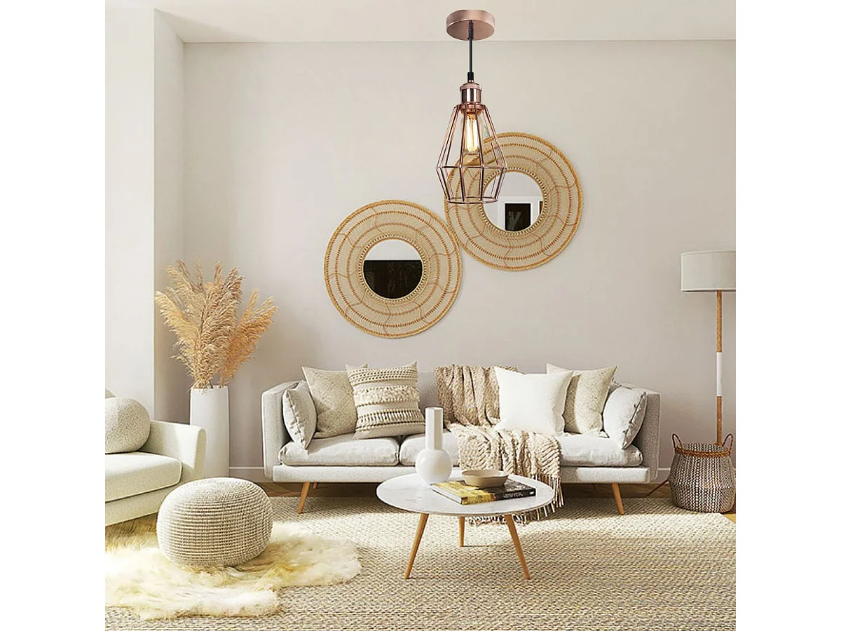 Lámpara de techo Conneticut Lumit 60W altura regulable cobre Ø13,5x24 cm