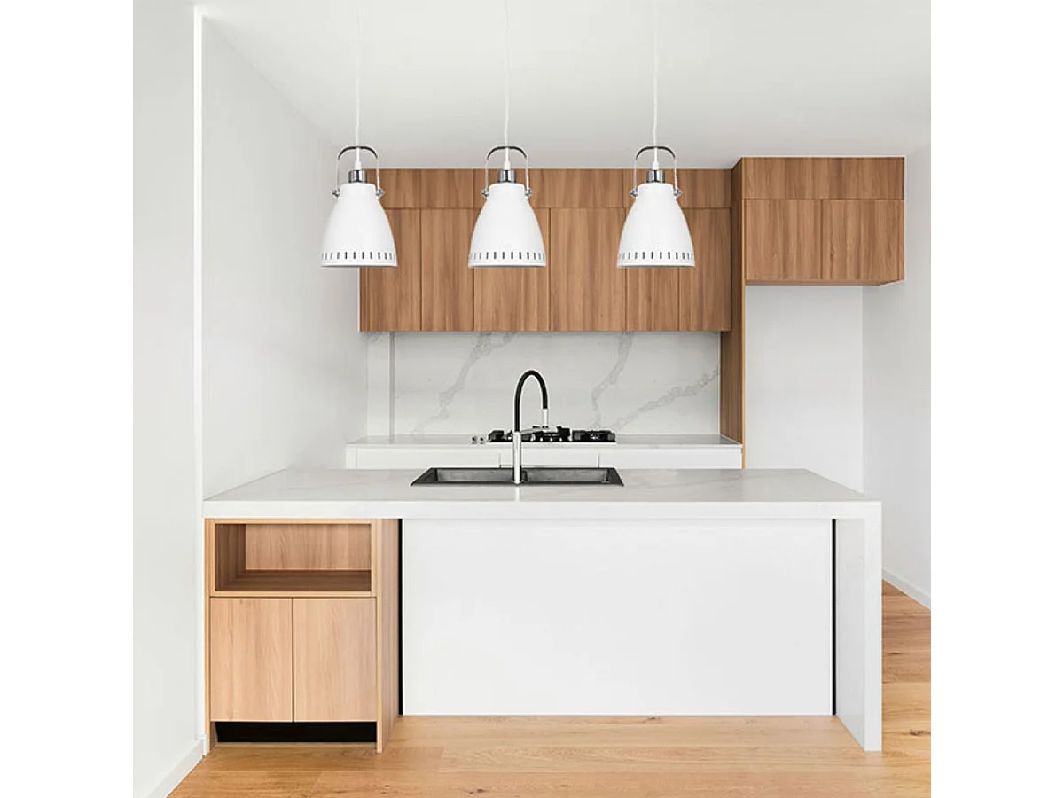 Lámpara de techo Brooklyn Lumit 60W altura regulable blanco Ø17 cm