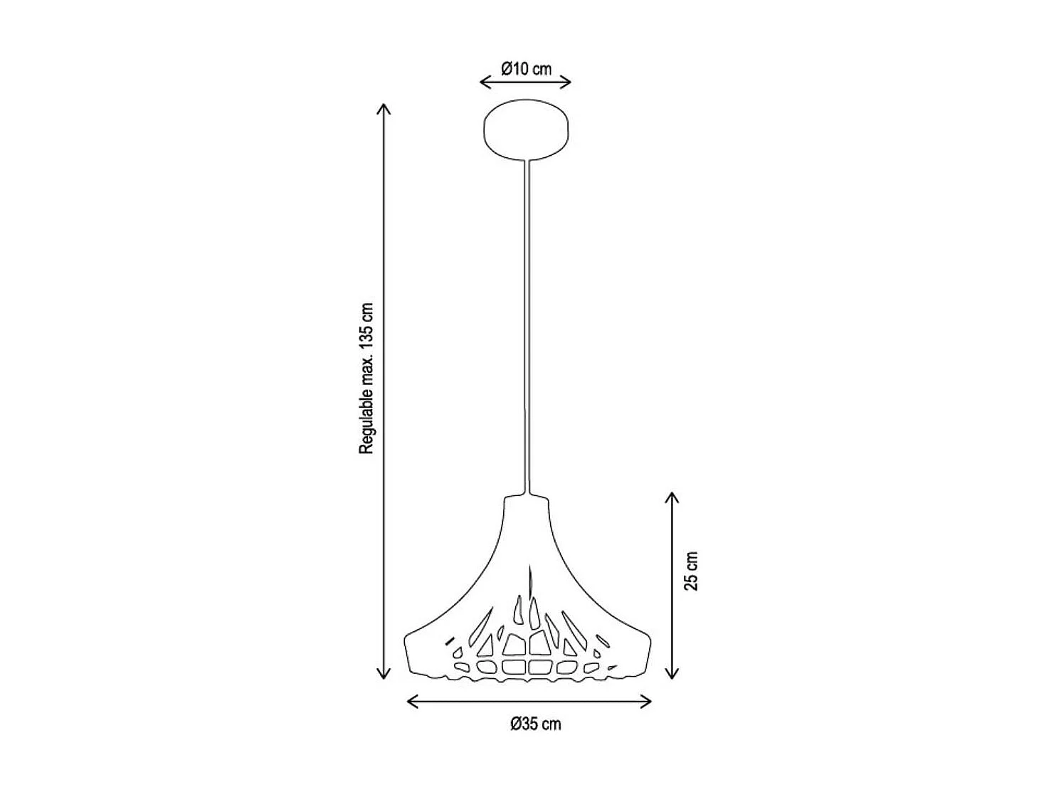 Lámpara de techo Manila Bel Air 40W altura regulable madera Ø35 cm