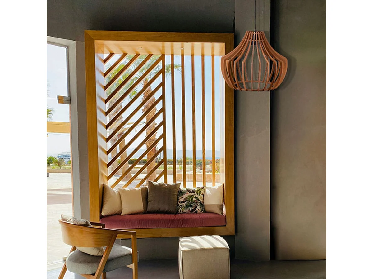 Lámpara de techo Bali Bel Air 40W altura regulable madera Ø35 cm