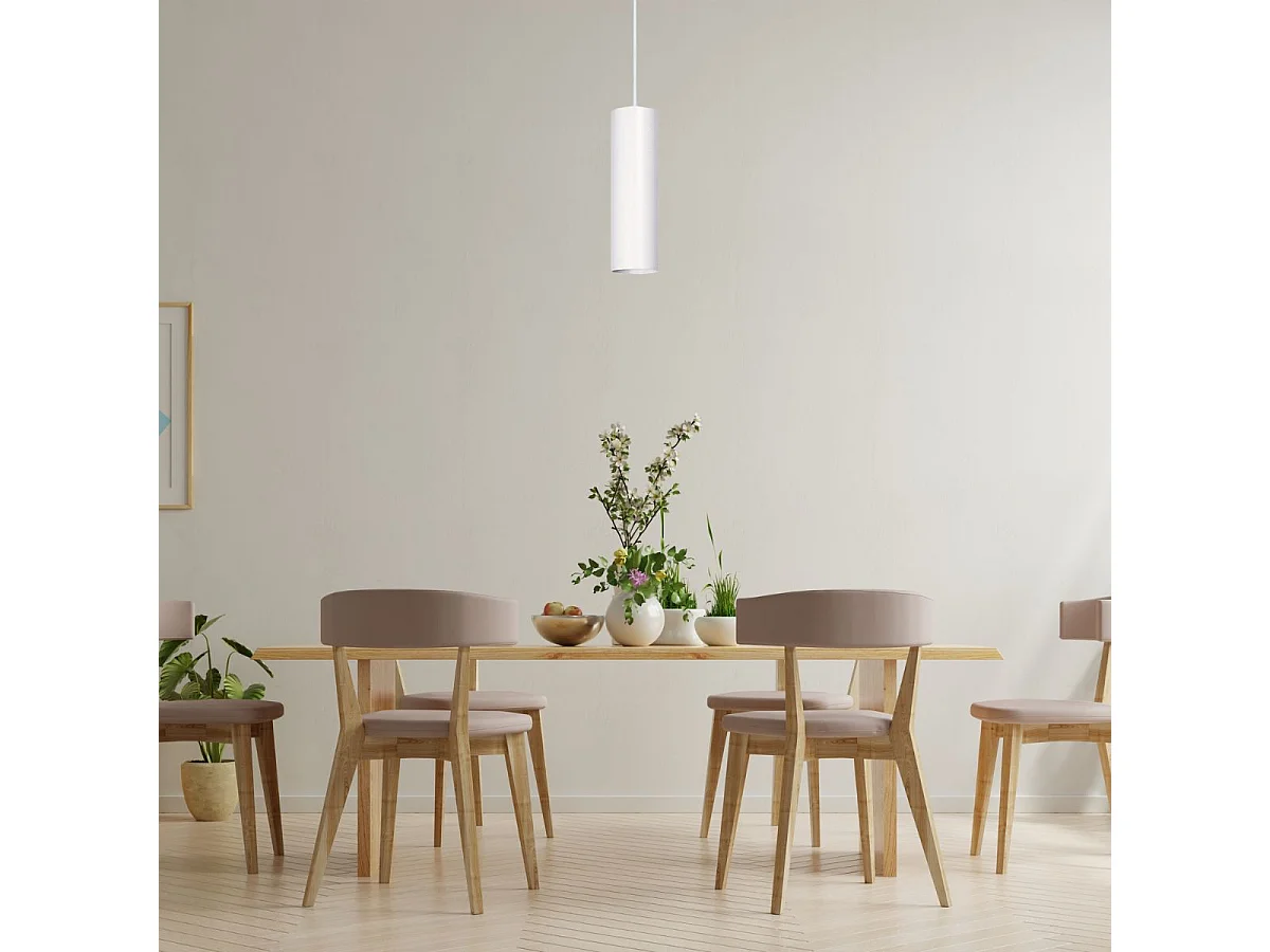 Lámpara de techo Hermione Lumit 50W altura regulable blanco Ø6x20 cm