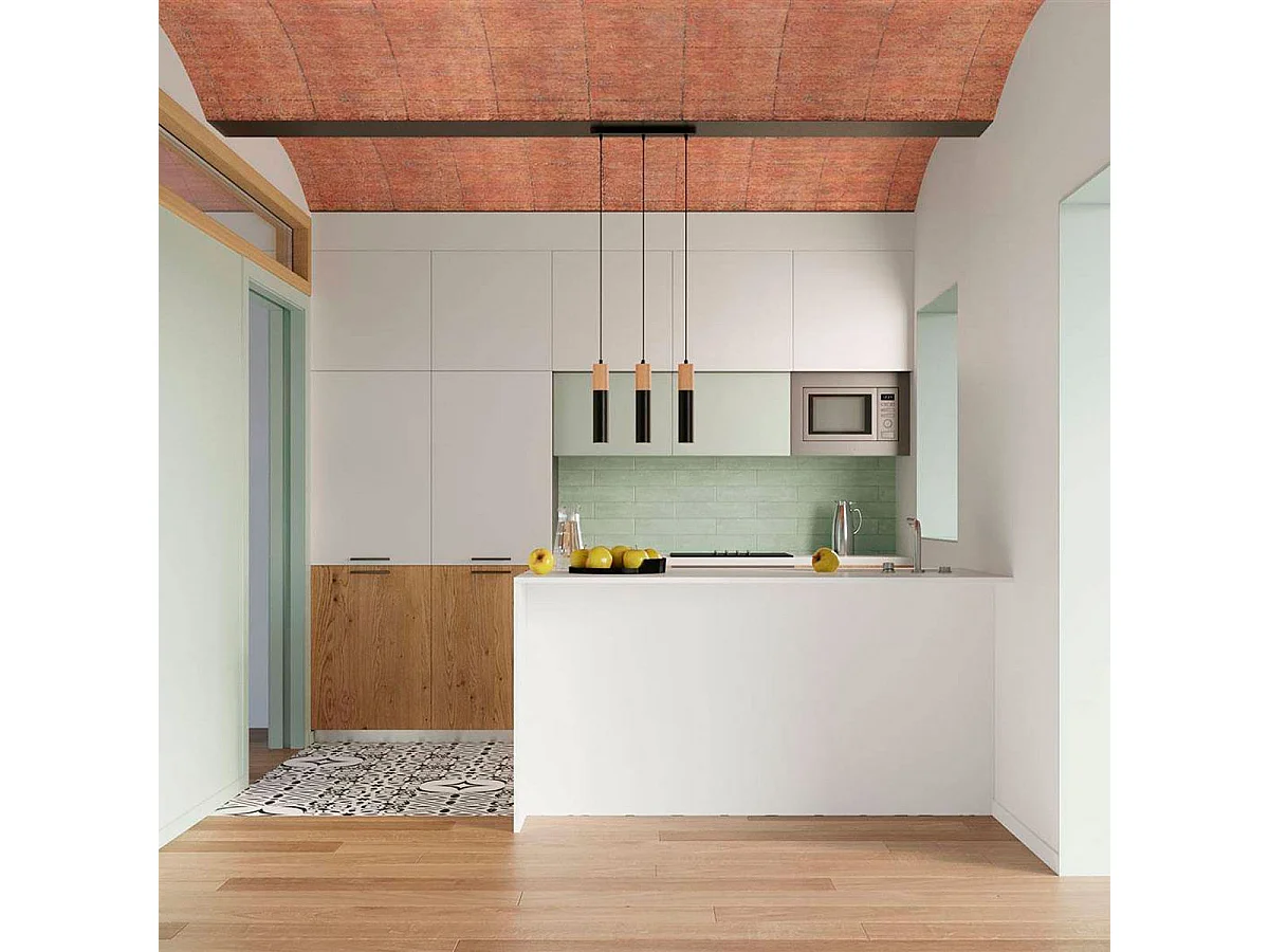 Lámpara de techo Pablo 3 negro 90x45x6 cm