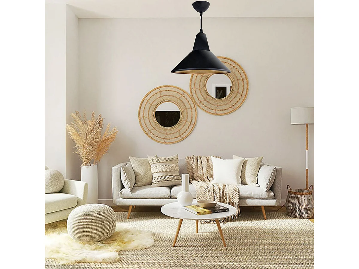 Lámpara de techo Gilberto Lumit 60W altura regulable negro/dorado Ø28x19 cm