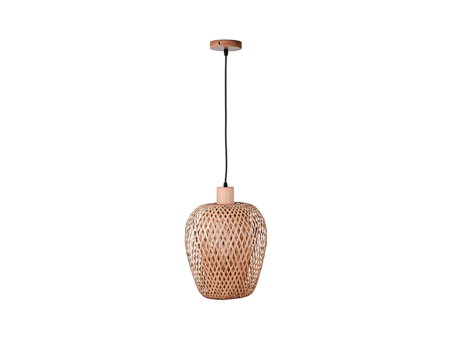 Lámpara de techo Filipinas Bel Air 40W altura regulable madera natural Ø19 cm