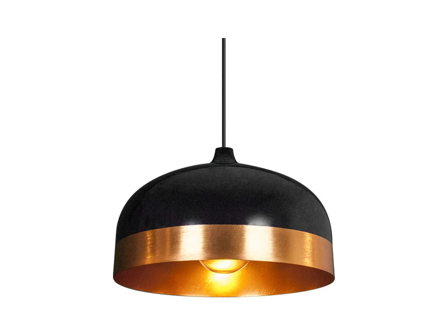 Lámpara de techo Edison Lumit 60W altura regulable negro/oro Ø33 cm