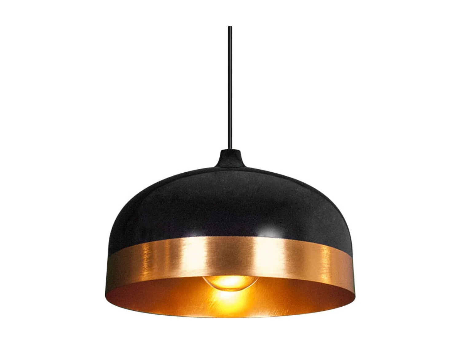 Lámpara de techo Edison Lumit 60W altura regulable negro/oro Ø33 cm