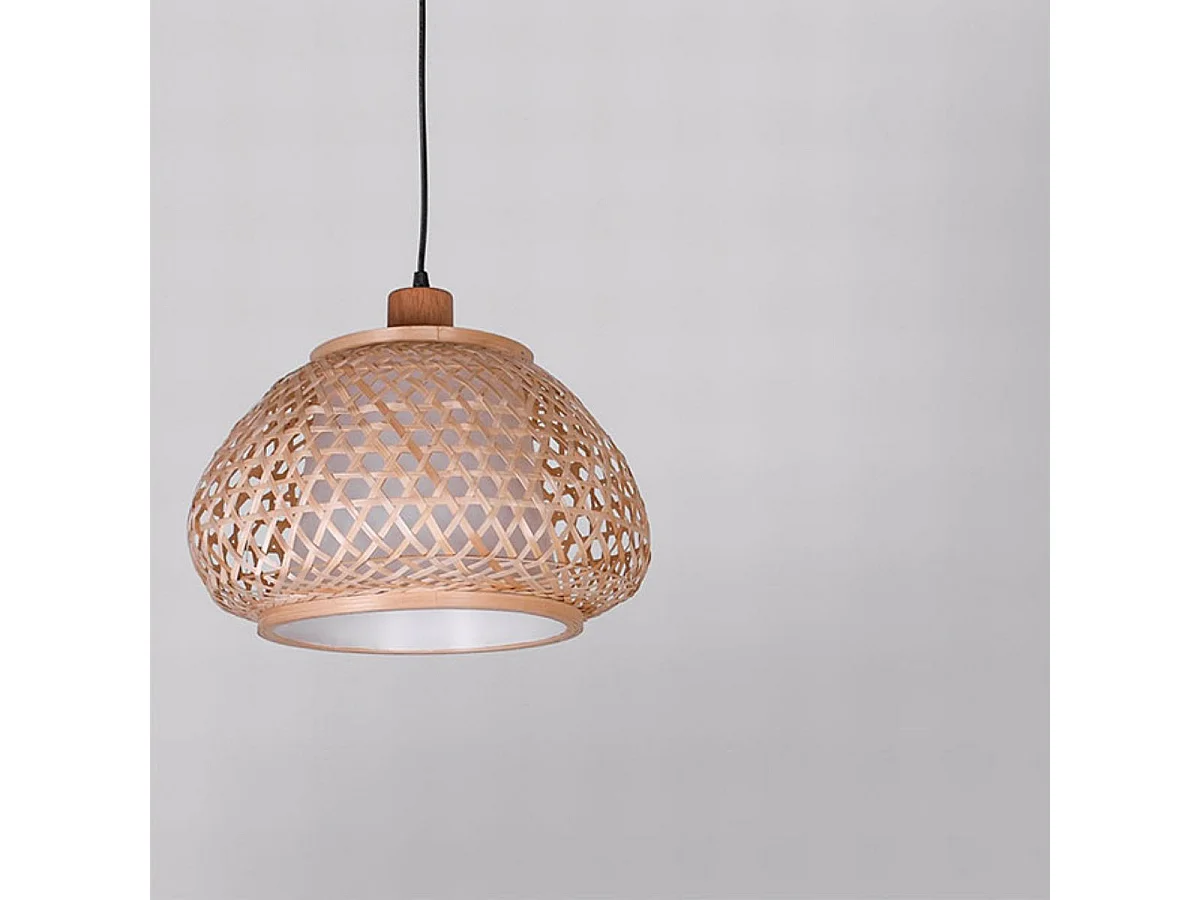 Lámpara de techo Java Bel Air 40W altura regulable madera Ø30 cm