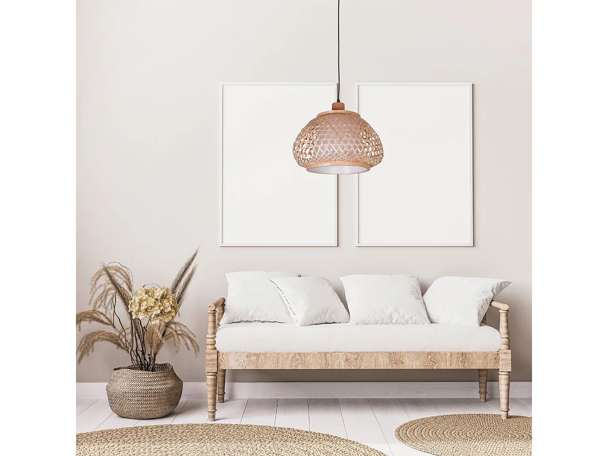 Lámpara de techo Java Bel Air 40W altura regulable madera Ø30 cm