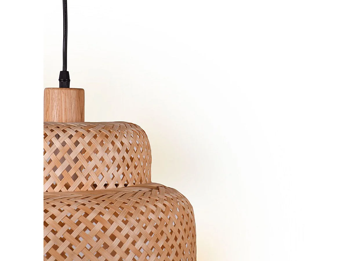 Lámpara de techo Bora Bel Air 40W altura regulable madera Ø35 cm