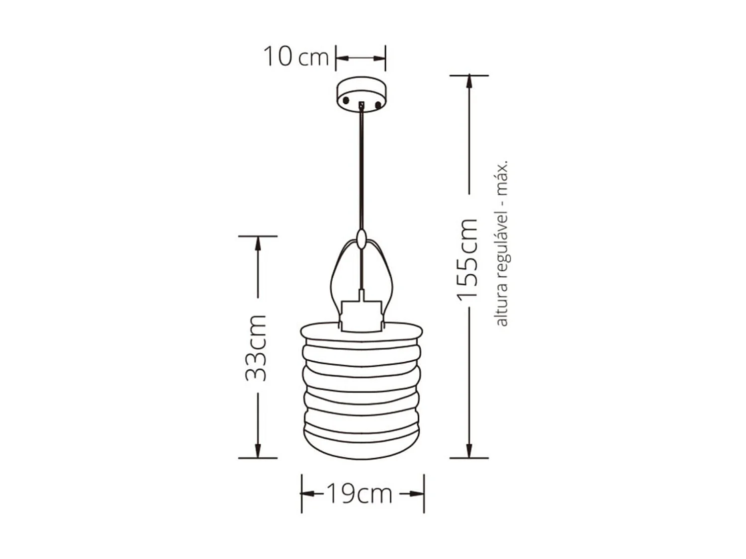 Lámpara de techo Zulaia Lumit 60W altura regulable bronce Ø20 cm