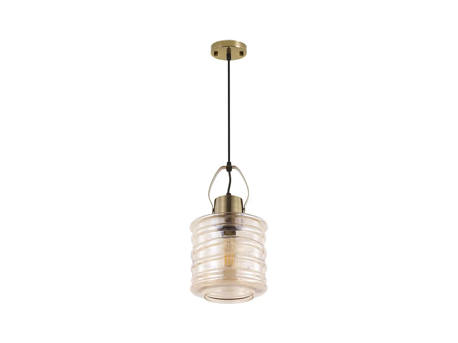 Lámpara de techo Zulaia Lumit 60W altura regulable bronce Ø20 cm