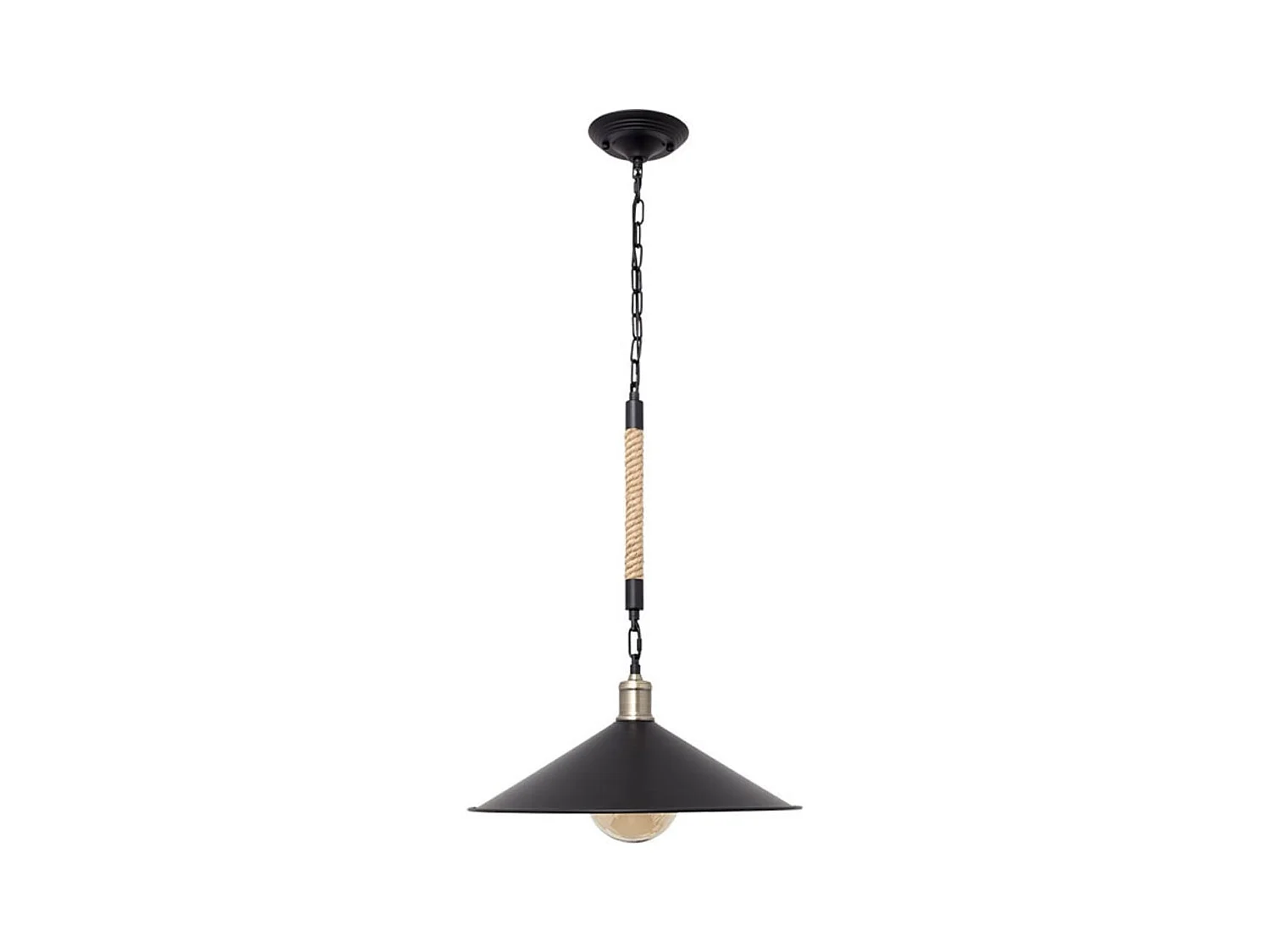 Lámpara de techo Soga Lumit 40W altura regulable negro/natural Ø43 cm