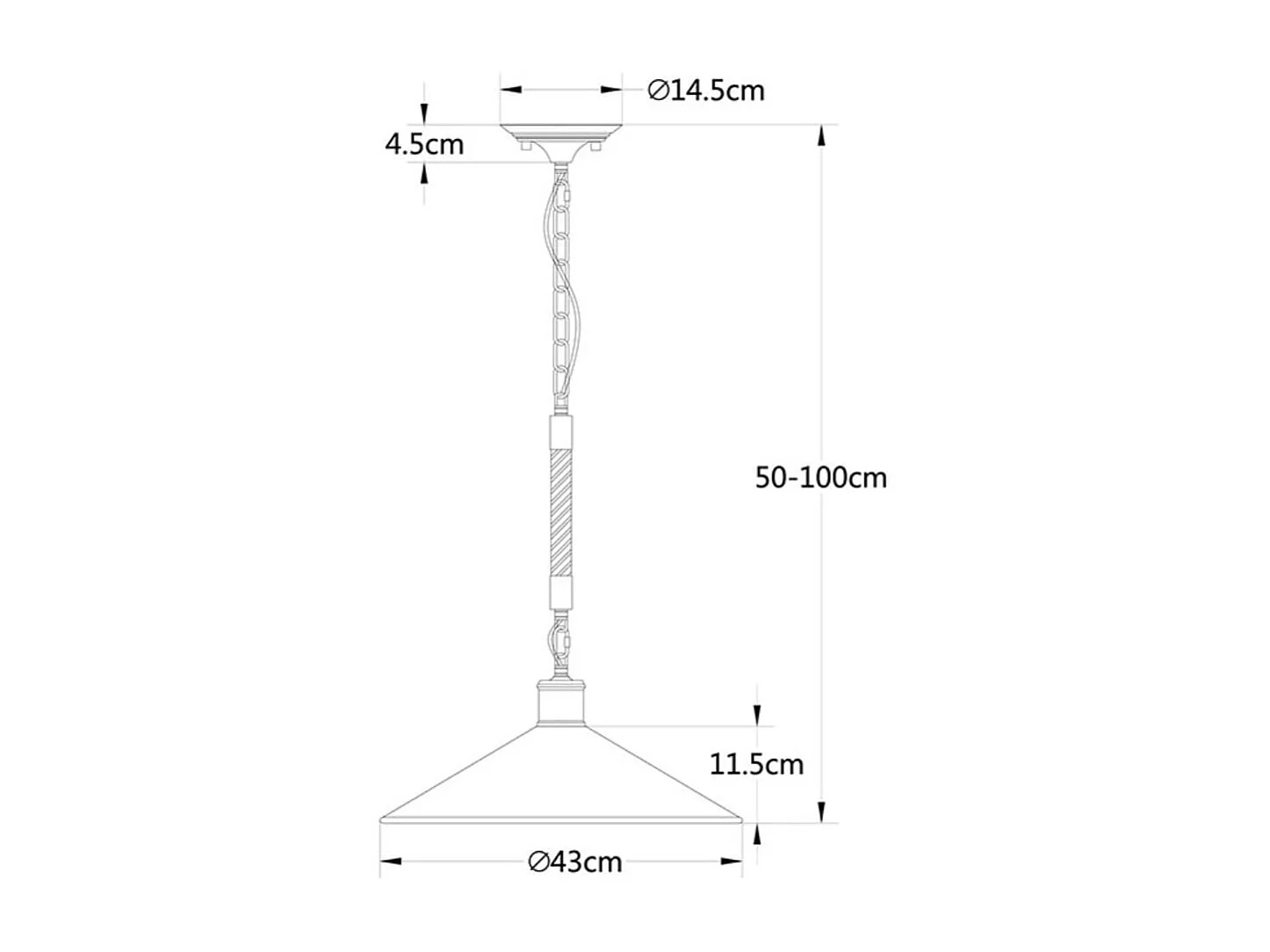 Lámpara de techo Soga Lumit 40W altura regulable negro/natural Ø43 cm