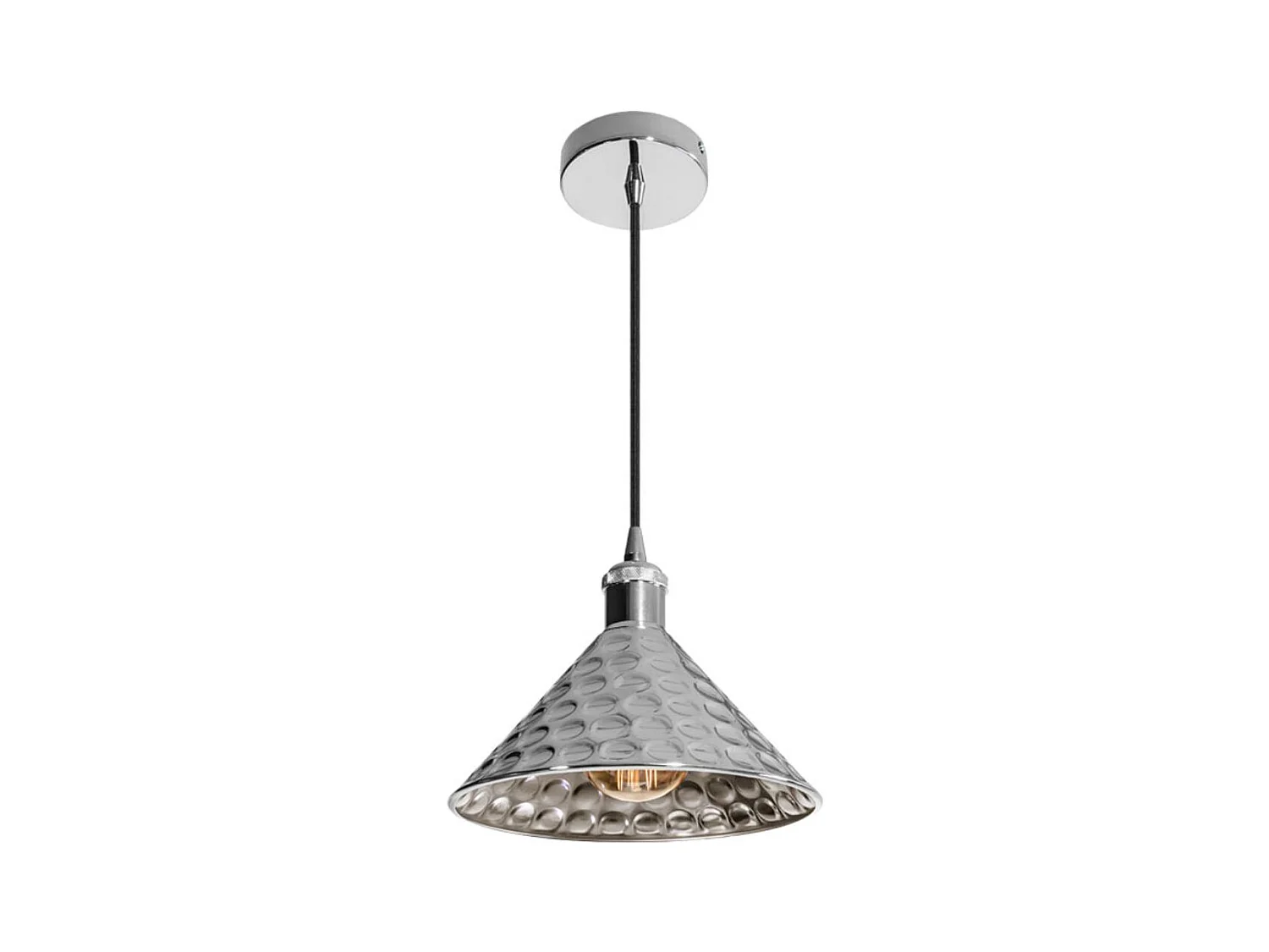 Lámpara de techo modelo Maxim Lumit 60W altura regulable plata Ø24 cm