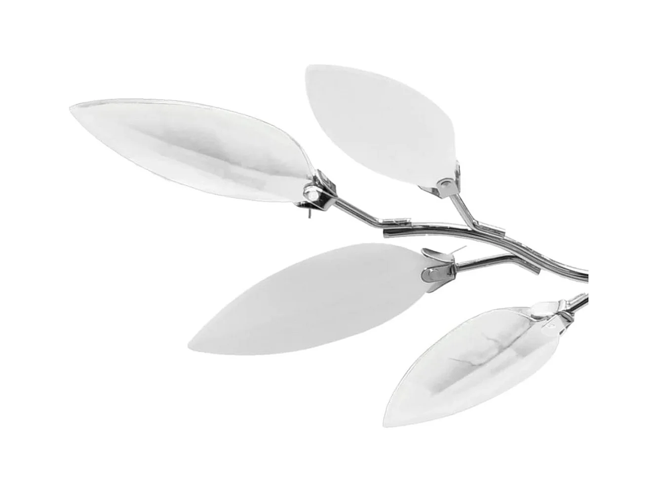 Lámpara de techo con brazos de cristal con hojas E14 blanco Ø45x15 cm