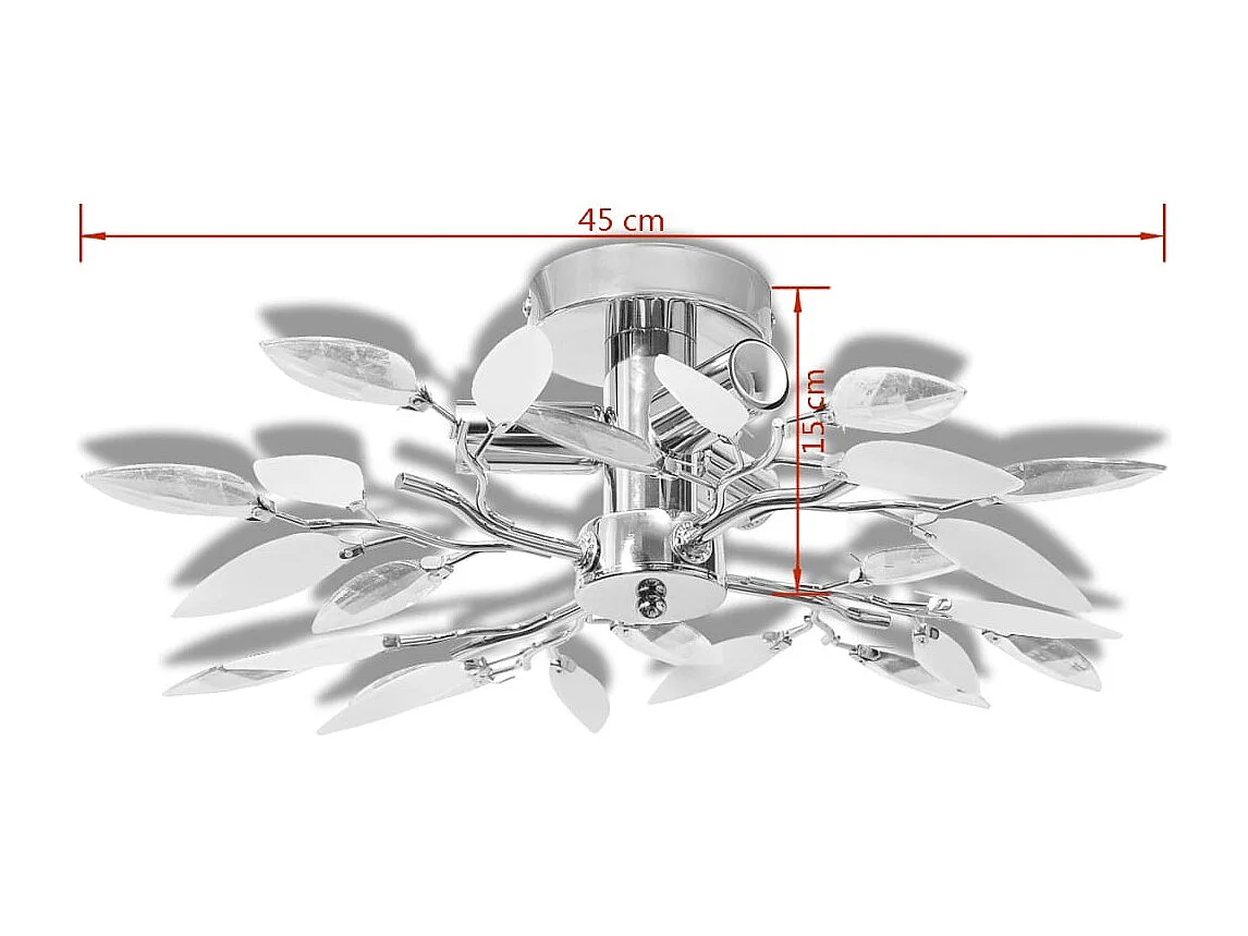 vidaXL Plafonnier et bras en forme de feuille Acrylique 3 ampoules E14