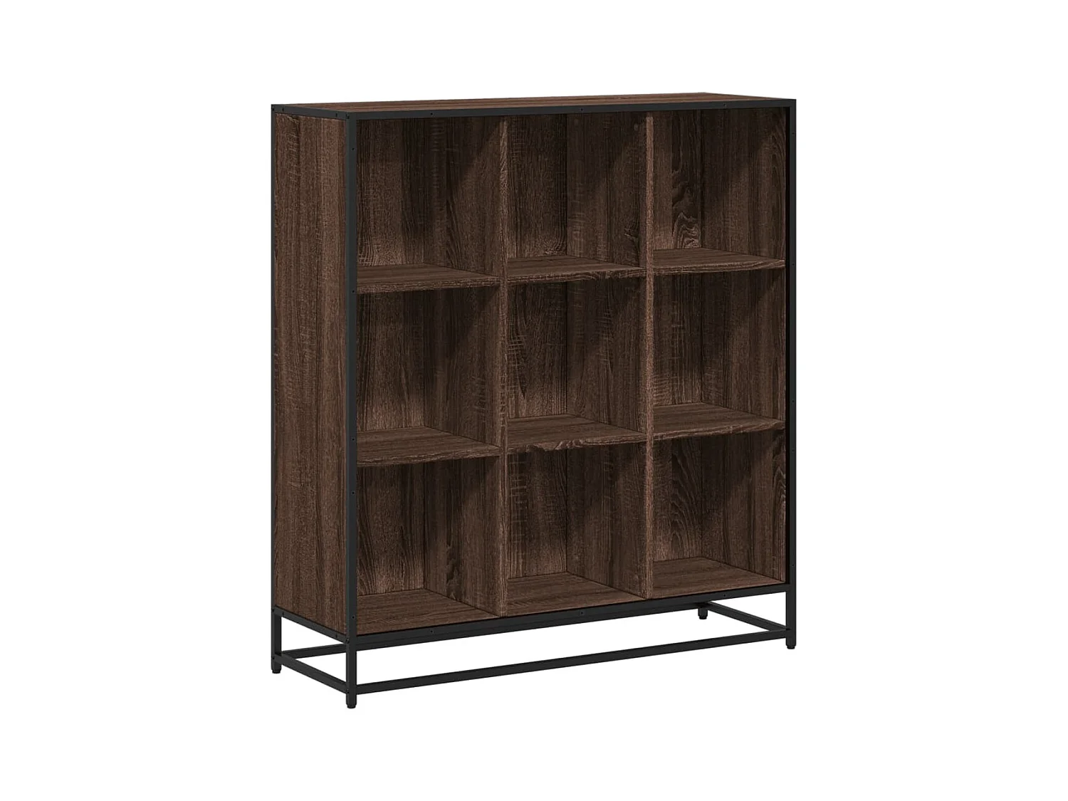 Bibliothèque | Etagère de rangement | Meuble de rangement chêne marron 97,5x33x107,5cm bois ingénierie métal