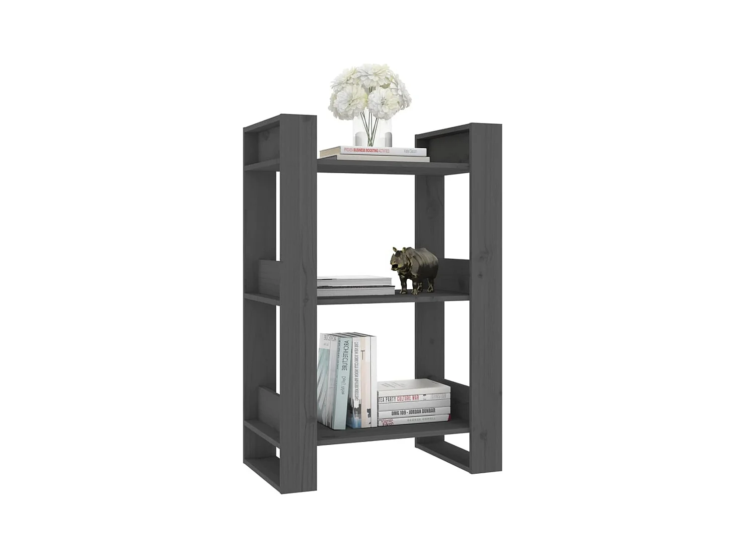 Bibliothèque | Etagère de rangement | Meuble de rangement Gris 60x35x91 cm Pin massif