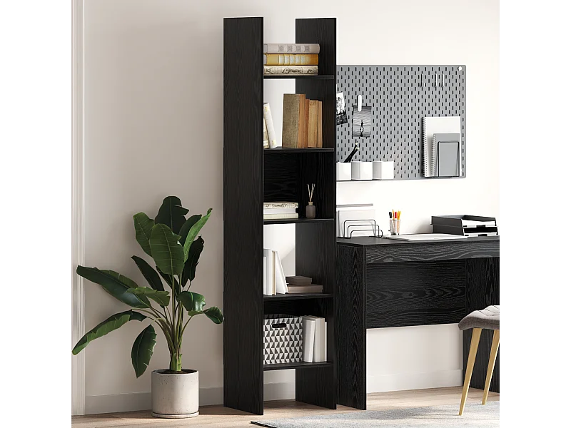 Bibliothèque | Etagère de rangement | Meuble de rangement Chêne noir 40 x 35 x 180 cm Bois d'ingénierie