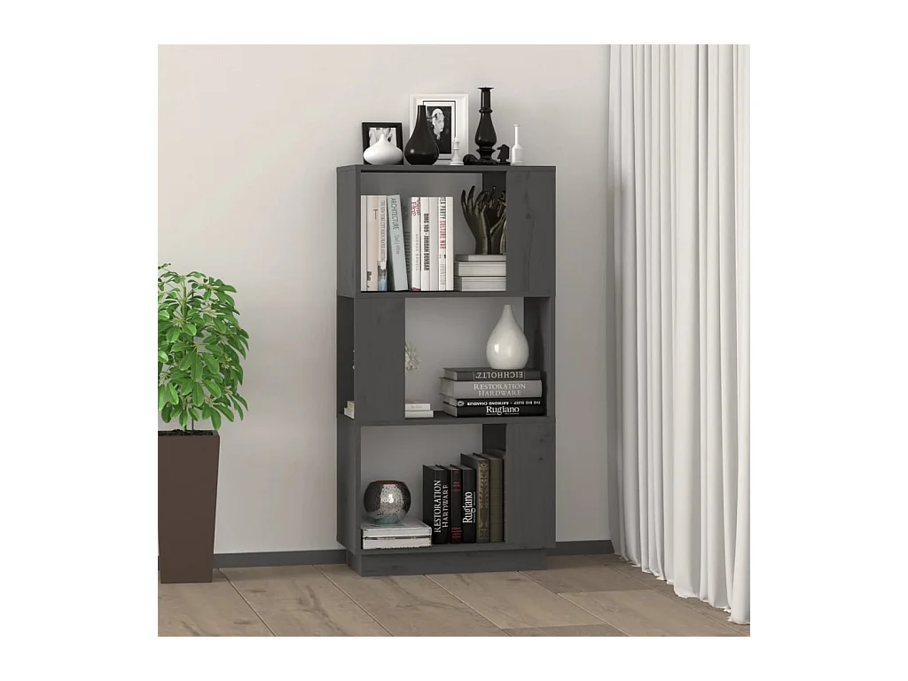 Bibliothèque | Etagère de rangement | Meuble de rangement Gris 51x25x101 cm Pin massif
