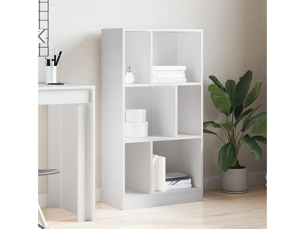 Libreria | Scaffale | Mobile di stoccaggio Bianca 57x28,5x107,5 cm in Legno Multistrato