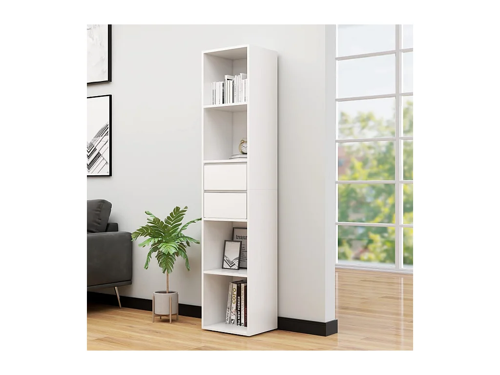 Bibliothèque | Etagère de rangement | Meuble de rangement Blanc 36x30x171 cm Bois d'ingénierie