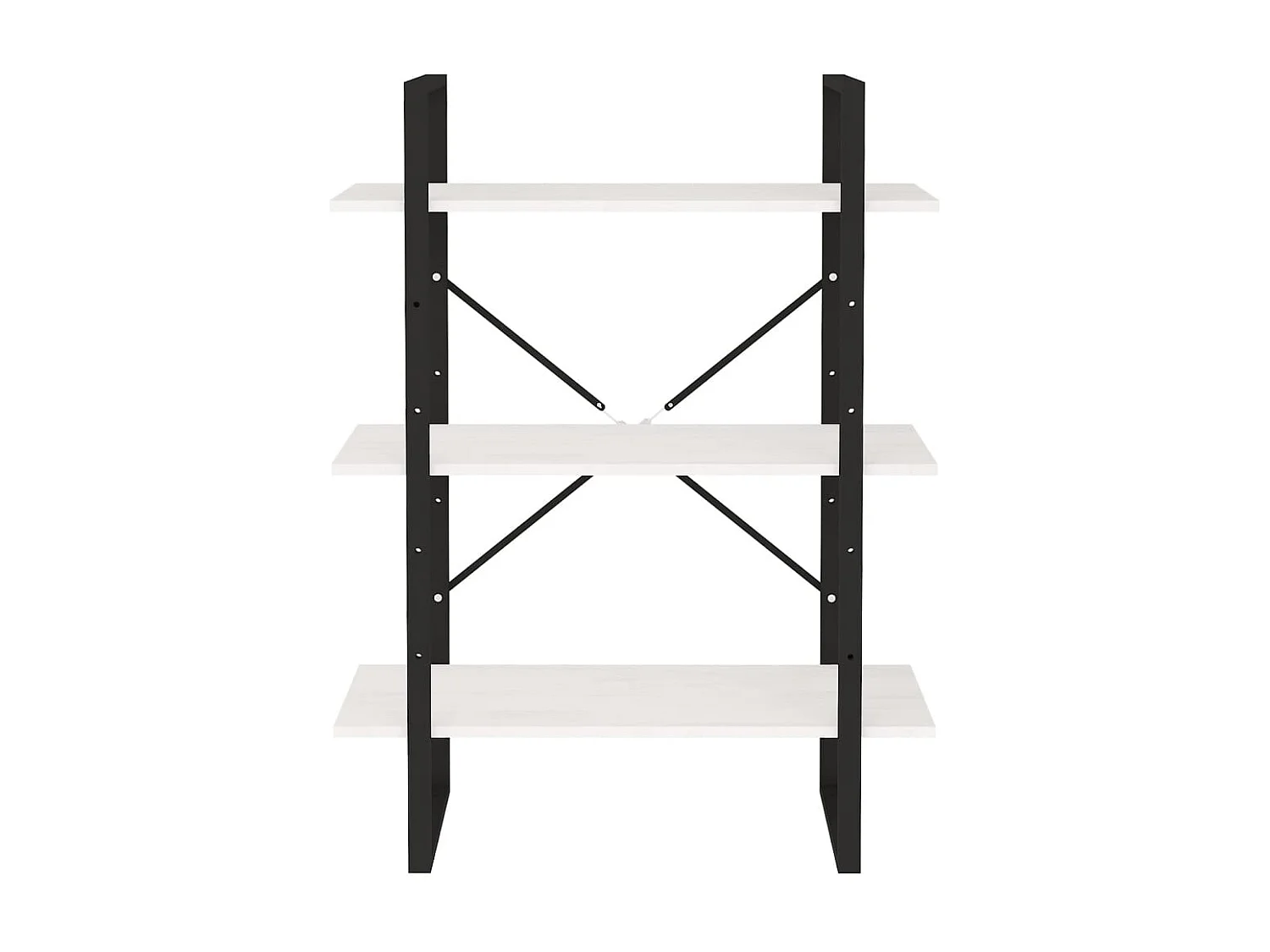 Bibliothèque | Etagère de rangement | Meuble de rangement à 3 niveaux Blanc 80x30x105 cm Bois de pin massif