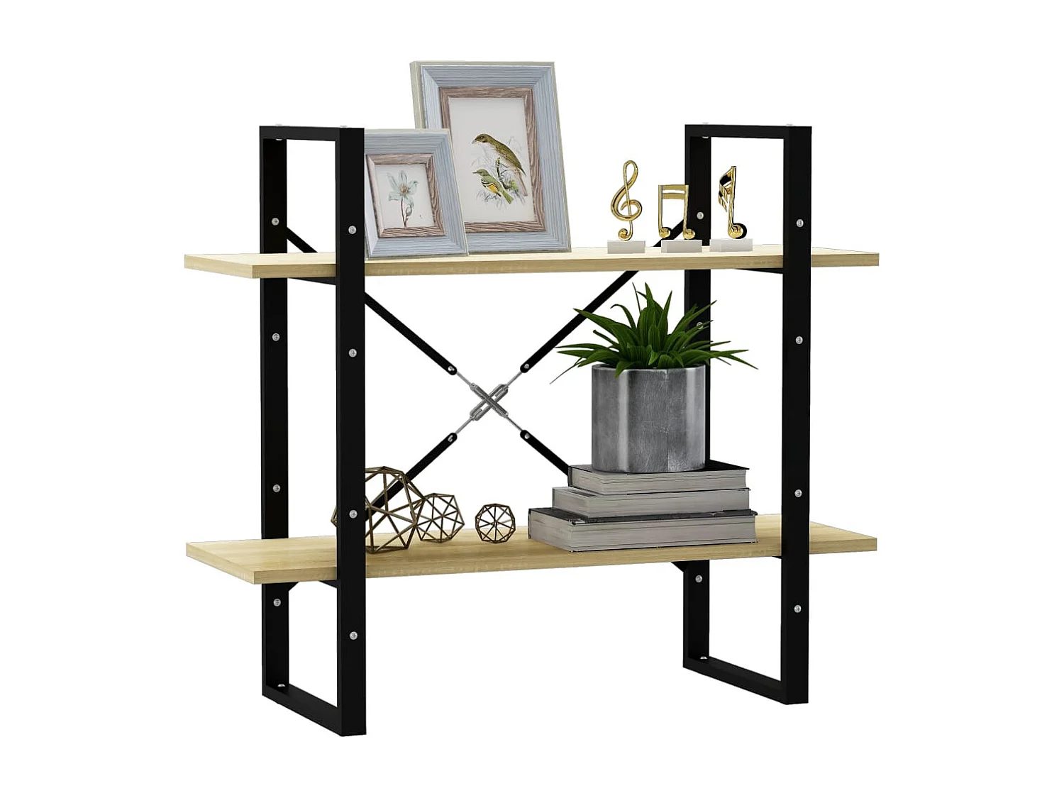 Libreria | Scaffale | Mobile di stoccaggio 2 Ripiani Rovere Sonoma 80x30x70 cm Legno Multistrato