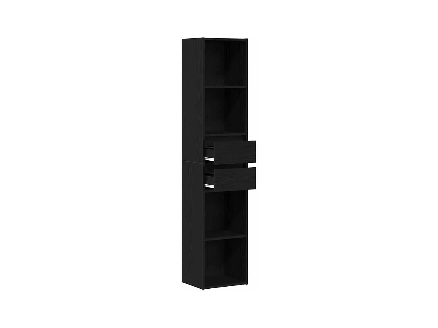 Mobile Libreria | Scaffale | Mobile di stoccaggio Modulare Nero Rovere 36x30x171 cm Legno Ingenerizzato