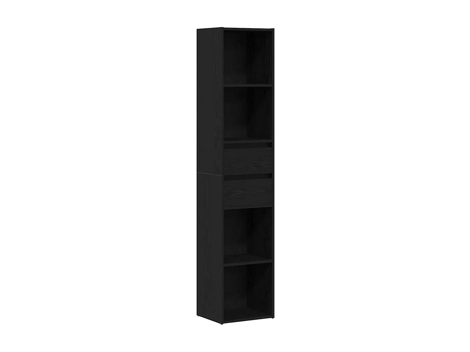Mobile Libreria | Scaffale | Mobile di stoccaggio Modulare Nero Rovere 36x30x171 cm Legno Ingenerizzato