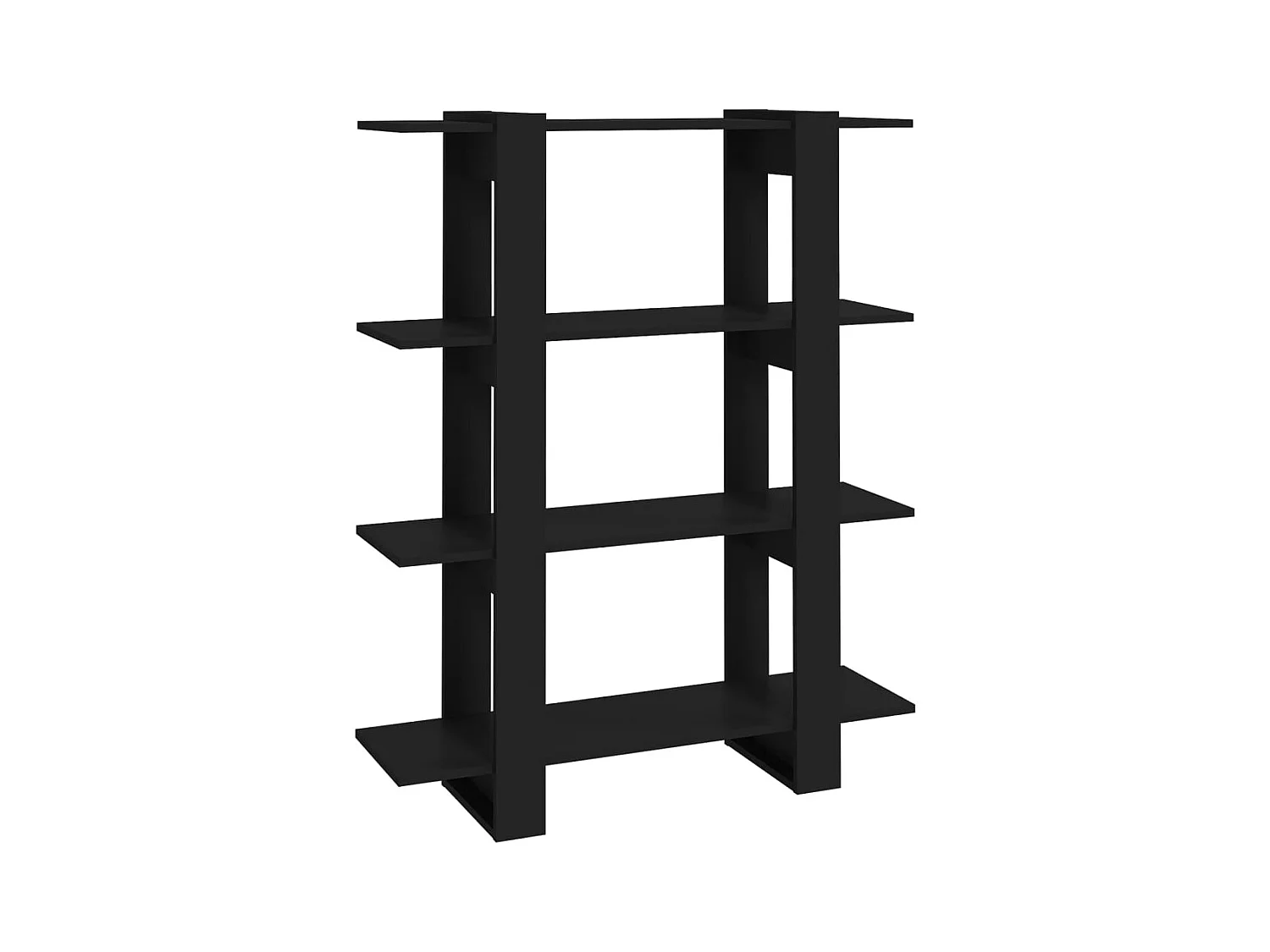 Libreria | Scaffale | Mobile di stoccaggio Divisorio Nero 100x30x123,5 cm