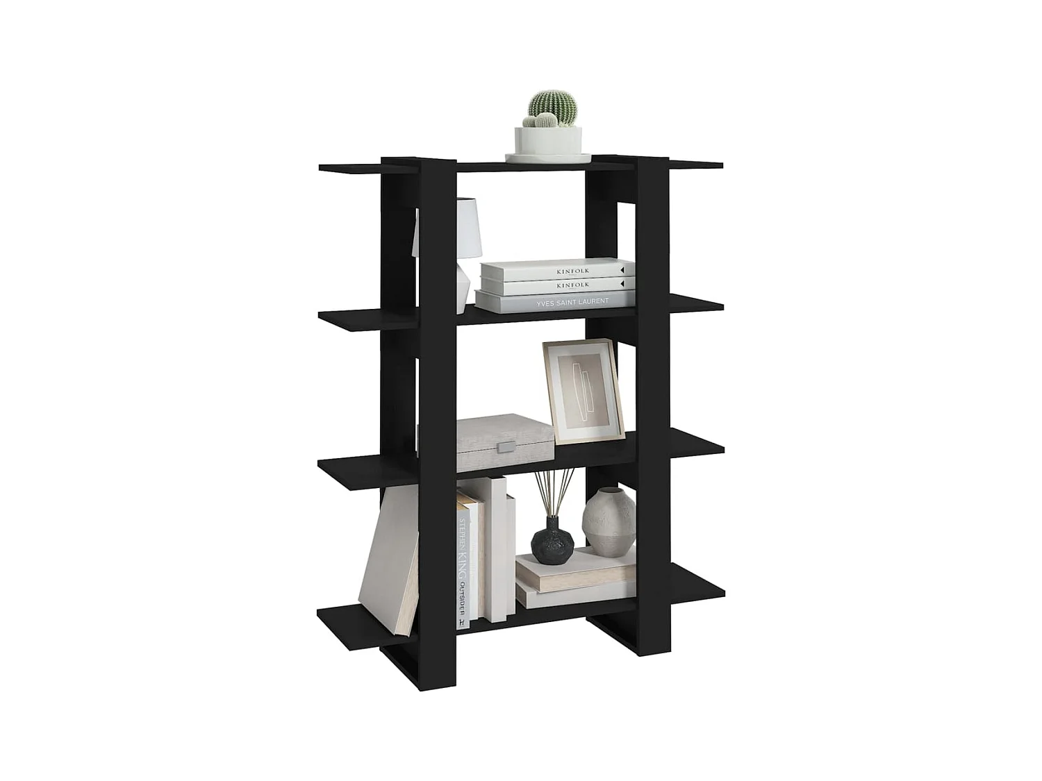 Libreria | Scaffale | Mobile di stoccaggio Divisorio Nero 100x30x123,5 cm