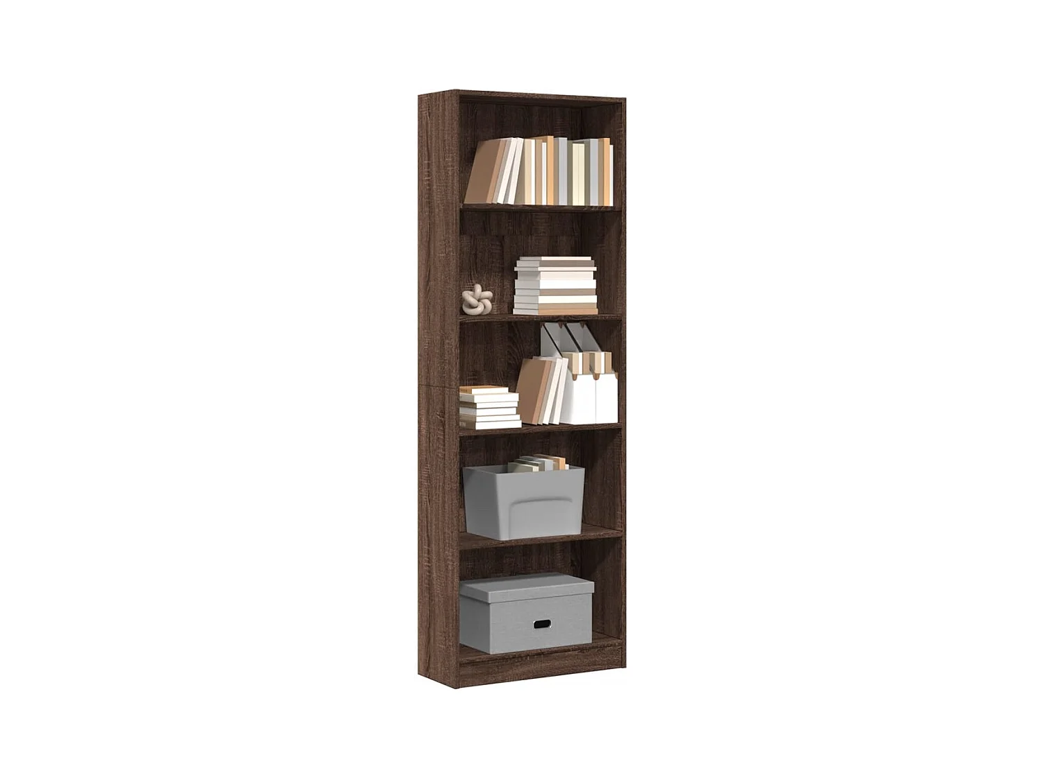 Libreria | Scaffale | Mobile di stoccaggio Rovere Marrone 60x24x176 cm in Legno Multistrato