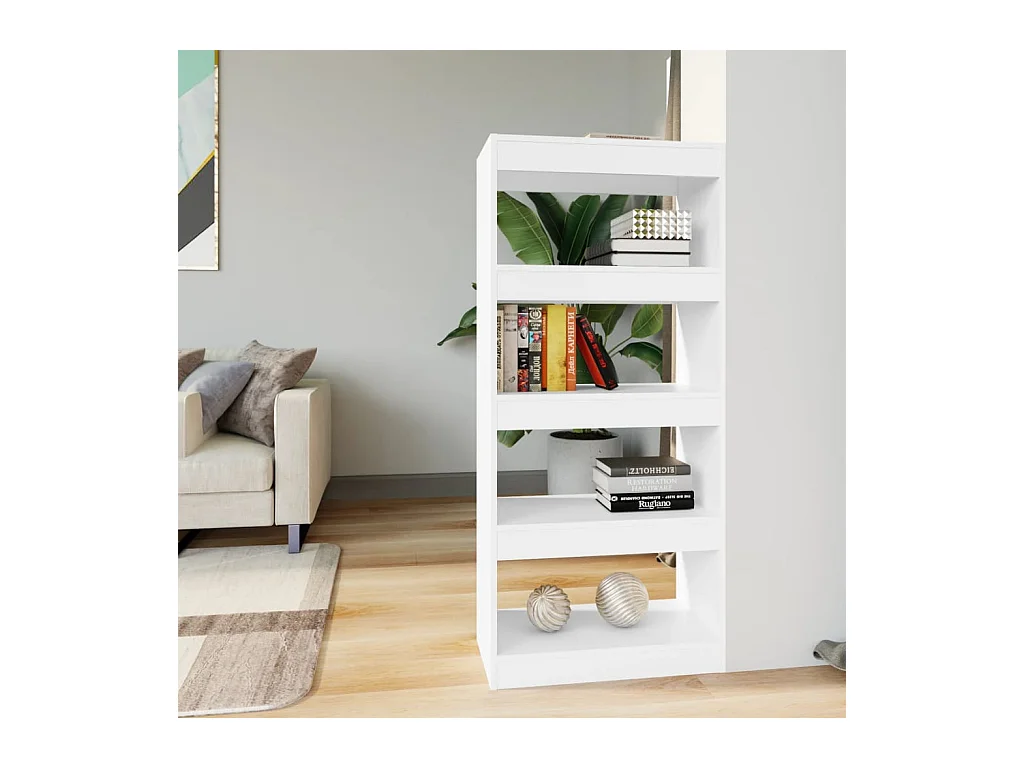 Libreria | Scaffale | Mobile di stoccaggio Divisorio Bianco 60x30x135 cm in Legno Multistrato