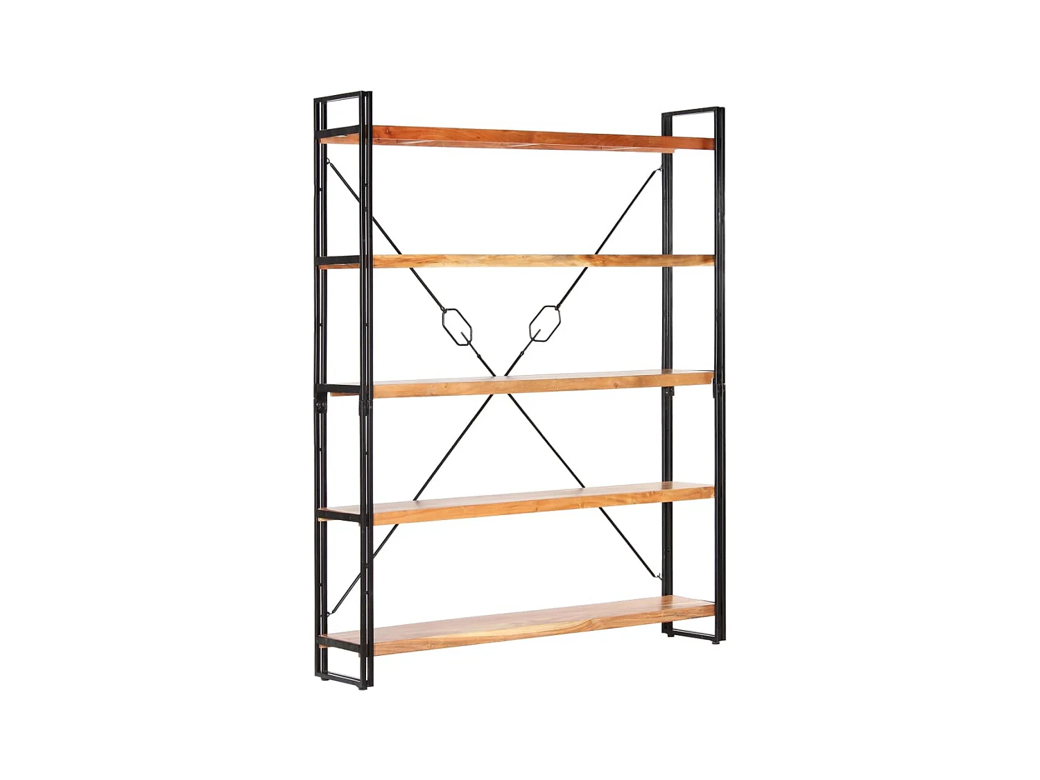 Bibliothèque | Etagère de rangement | Meuble de rangement à 5 niveaux 140x30x180 cm Bois d'acacia solide