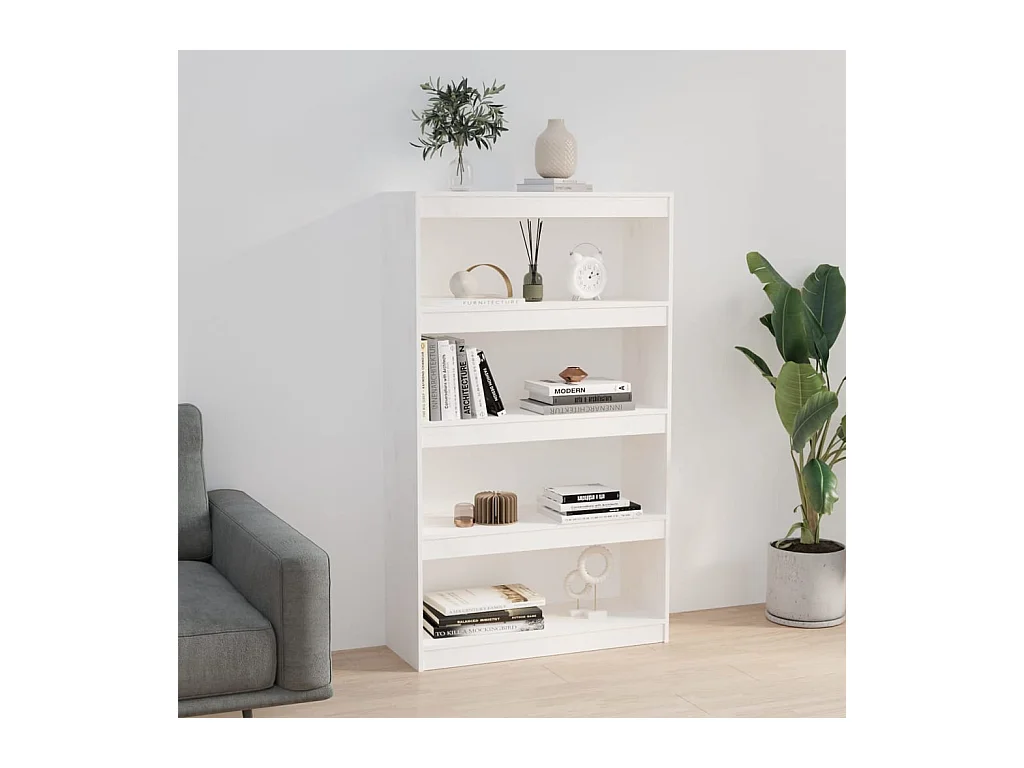 Bibliothèque | Etagère de rangement | Meuble de rangement Blanc 80x30x135,5cm Pin massif