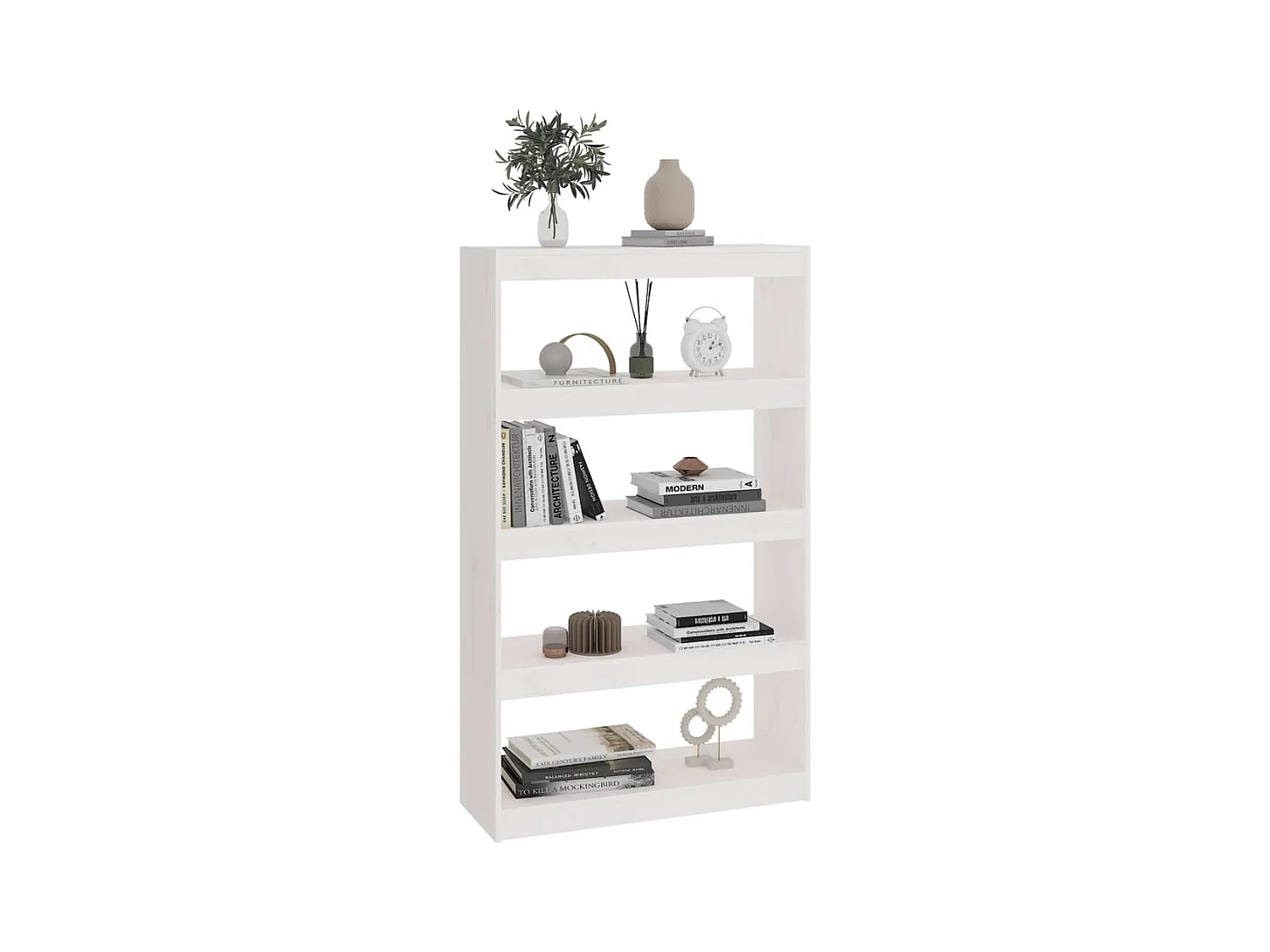 Bibliothèque | Etagère de rangement | Meuble de rangement Blanc 80x30x135,5cm Pin massif
