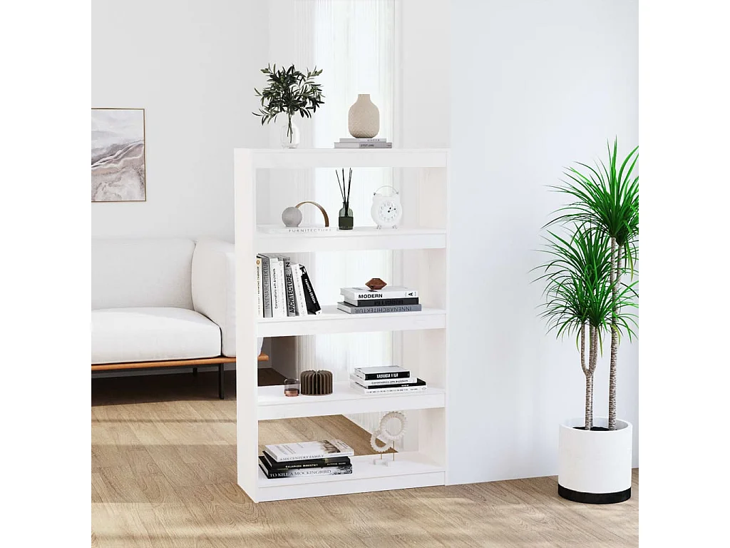 Bibliothèque | Etagère de rangement | Meuble de rangement Blanc 80x30x135,5cm Pin massif