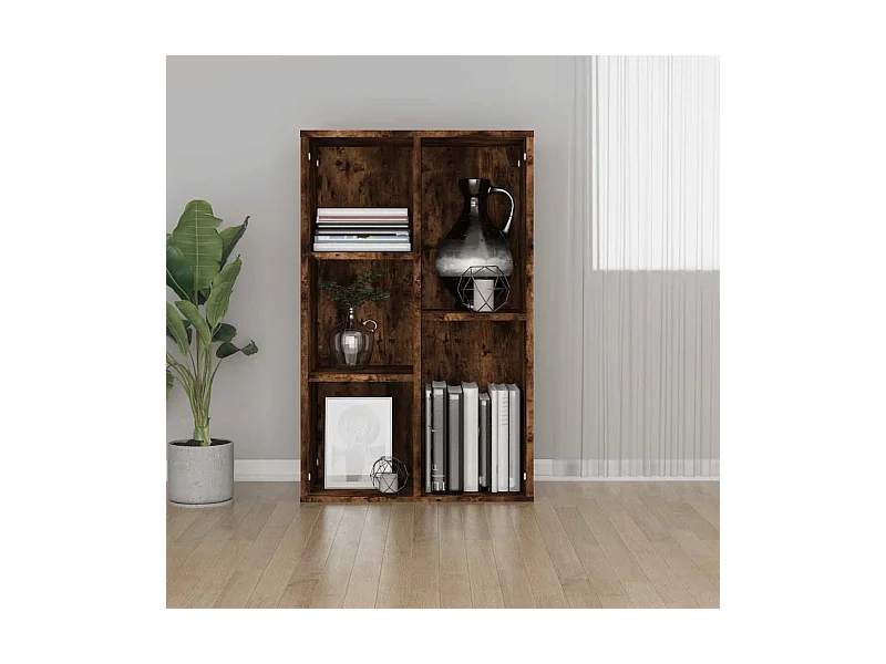 Libreria | Scaffale | Mobile di stoccaggio Credenza Rovere Fumo 50x25x80 cm in Legno Multistrato