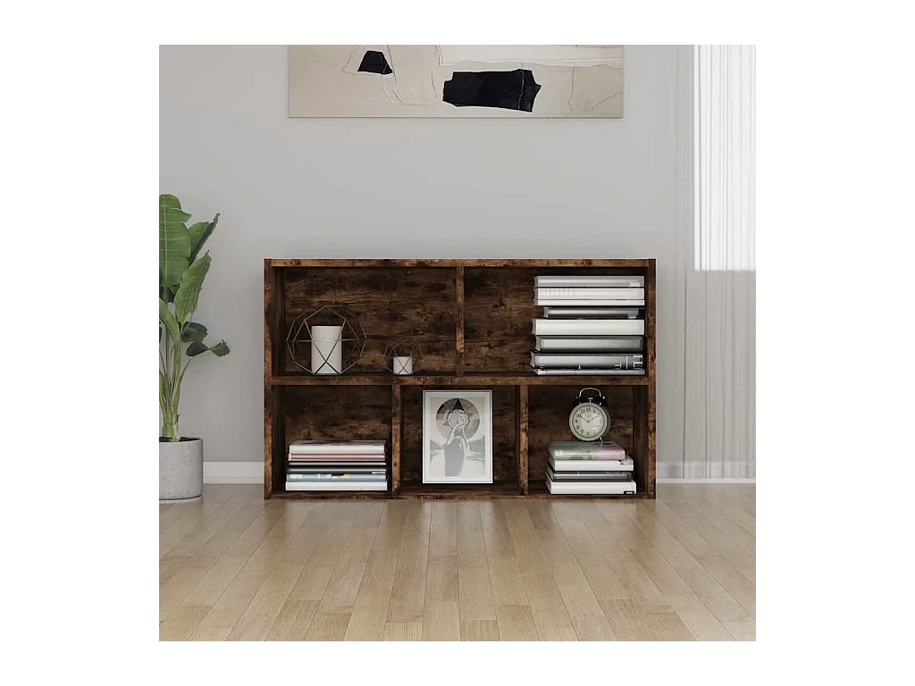 Libreria | Scaffale | Mobile di stoccaggio Credenza Rovere Fumo 50x25x80 cm in Legno Multistrato